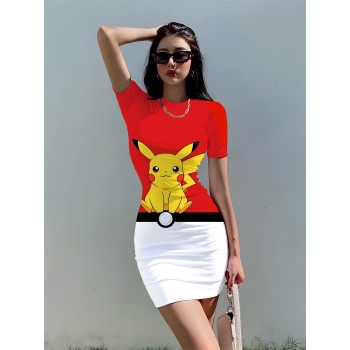 Pikachu Y2K Pokemon Summer Dress - Perfect for Prom and Formal Occasions, Ideal for Trendy, Elegant, and Pretty Women"